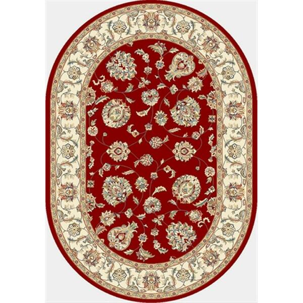 Dynamic Rugs Ancient Garden 2 ft. 7 in. x 4 ft. 7 in. Oval 57365-1464 Rug - Red/Ivory ANOV35573651464